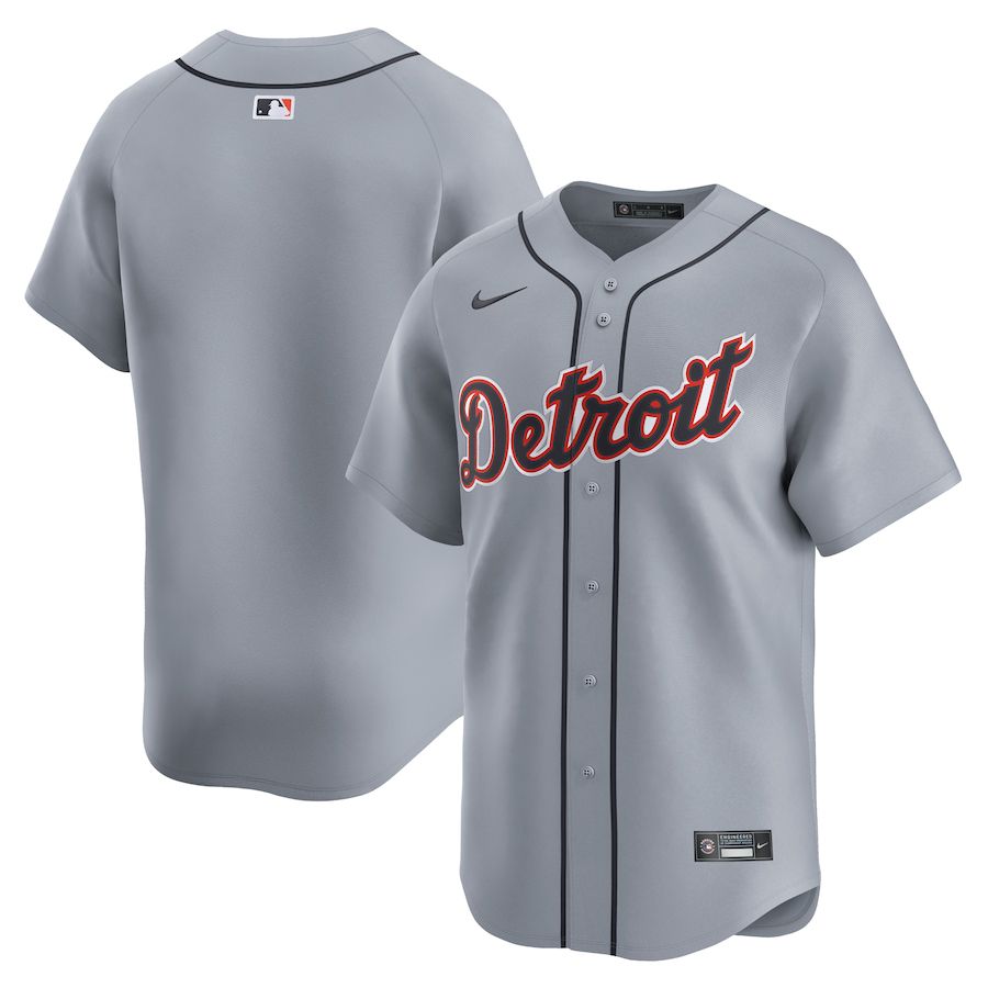 Men Detroit Tigers Blank Nike Gray Road Limited MLB Jersey->detroit tigers->MLB Jersey